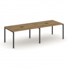 Стол переговорный 2 столешницы Рива CONCEPT CN.PRG-022 Сандал Янтарный Антрацит