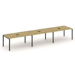 Стол переговорный 3 столешницы Рива CONCEPT CN.PRG-034 Дуб Винченцо Черный