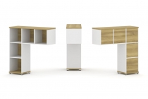 Надставка на стол низкая двухсторонняя + задняя стенка 5 шт. + блок с 2-мя ящиками 2 шт. Рива CONCEPT CN.DNN-003 Дуб Винченцо Белый бриллиант Белый