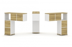 Надставка на стол низкая двухсторонняя + задняя стенка 4 шт. + блок с 2-мя ящиками 2 шт. + распашной фасад 2 шт. Рива CONCEPT CN.DNN-004 Дуб Винченцо