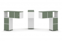 Надставка на стол низкая двухсторонняя + задняя стенка 4 шт. + блок с 2-мя ящиками 2 шт. + распашной фасад 2 шт. Рива CONCEPT CN.DNN-004 Кобо Белый