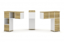 Надставка на стол низкая двухсторонняя + задняя стенка 5 шт. + блок с 2-мя ящиками 2 шт. + распашной фасад 3 шт. Рива CONCEPT CN.DNN-005 Дуб Винченцо