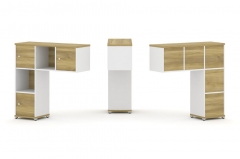 Надставка на стол низкая двухсторонняя + задняя стенка 5 шт. + блок с 2-мя ящиками 2 шт. + распашной фасад 3 шт. Рива CONCEPT CN.DNN-005 Дуб Винченцо