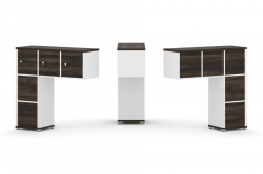 Надставка на стол низкая двухсторонняя + задняя стенка 5 шт. + блок с 2-мя ящиками 2 шт. + распашной фасад 3 шт. Рива CONCEPT CN.DNN-005 Дуб Мали Белый