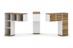 Надставка на стол низкая двухсторонняя + задняя стенка 5 шт. + блок с 2-мя ящиками 2 шт. + распашной фасад 3 шт. Рива CONCEPT CN.DNN-005 Сандал