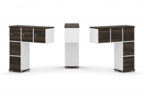 Надставка на стол низкая двухсторонняя + задняя стенка 5 шт. + блок с 1-м ящиком 2 шт. + распашной фасад 3 шт. Рива CONCEPT CN.DNN-006 Дуб Мали Белый