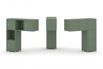 Надставка на стол низкая двухсторонняя + задняя стенка 5 шт. + распашной фасад 5 шт. Рива CONCEPT CN.DNN-007 Кобо Белый металл