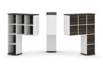 Надставка на стол высокая односторонняя + задняя стенка 8 шт. Рива CONCEPT CN.ONV-001 Дуб Мали Белый бриллиант Белый металл