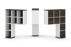 Надставка на стол высокая односторонняя + задняя стенка 8 шт. Рива CONCEPT CN.ONV-001 Дуб Мали Белый бриллиант Белый металл