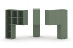 Надставка на стол высокая односторонняя + задняя стенка 8 шт. + блок с 2-мя ящиками 1 шт. Рива CONCEPT CN.ONV-002 Кобо Белый металл