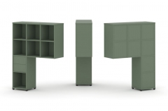 Надставка на стол высокая односторонняя + задняя стенка 8 шт. + блок с 2-мя ящиками 1 шт. Рива CONCEPT CN.ONV-002 Кобо Черный металл