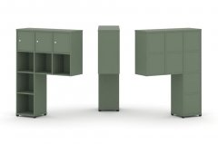 Надставка на стол высокая односторонняя + задняя стенка 8 шт. + распашной фасад 3 шт. + блок с 2-мя ящиками 1 шт. Рива CONCEPT CN.ONV-004 Кобо Черный