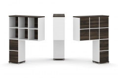 Надставка на стол высокая односторонняя + задняя стенка 8 шт. + блок с 2-мя ящиками 2 шт. Рива CONCEPT CN.ONV-005 Дуб Мали Белый бриллиант Белый