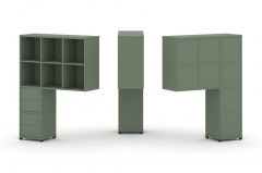 Надставка на стол высокая односторонняя + задняя стенка 8 шт. + блок с 2-мя ящиками 2 шт. Рива CONCEPT CN.ONV-005 Кобо Черный металл