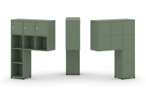 Надставка на стол высокая односторонняя + задняя стенка 8 шт. + блок с 2-мя ящиками 2 шт. + распашной фасад 3 шт. Рива CONCEPT CN.ONV-006 Кобо Черный