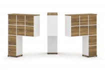 Надставка на стол высокая односторонняя + задняя стенка 8 шт. + распашной фасад 8 шт. Рива CONCEPT CN.ONV-010 Сандал Янтарный Белый бриллиант