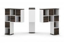 Надставка на стол высокая двухсторонняя + задняя стенка 8 шт. Рива CONCEPT CN.DNV-001 Дуб Мали Белый бриллиант Белый металл