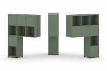 Надставка на стол высокая двухсторонняя + задняя стенка 8 шт. Рива CONCEPT CN.DNV-001 Кобо Белый металл