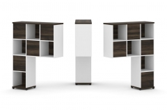 Надставка на стол высокая двухсторонняя + задняя стенка 8 шт. Рива CONCEPT CN.DNV-001 Дуб Мали Белый бриллиант Черный металл