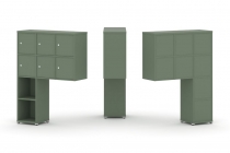 Надставка на стол высокая двухсторонняя + задняя стенка 8 шт. + распашной фасад 6 шт. Рива CONCEPT CN.DNV-002 Кобо Белый металл