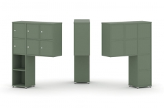 Надставка на стол высокая двухсторонняя + задняя стенка 8 шт. + распашной фасад 6 шт. Рива CONCEPT CN.DNV-002 Кобо Белый металл