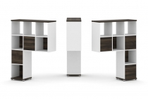 Надставка на стол высокая двухсторонняя + задняя стенка 5 шт. Рива CONCEPT CN.DNV-003 Дуб Мали Белый бриллиант Белый металл