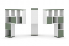 Надставка на стол высокая двухсторонняя + задняя стенка 5 шт. Рива CONCEPT CN.DNV-003 Кобо Белый бриллиант Белый металл