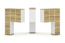 Надставка на стол высокая двухсторонняя + задняя стенка 8 шт. + блок с 2-мя ящиками 2 шт. + распашной фасад 6 шт. Рива CONCEPT CN.DNV-004 Дуб Винченцо