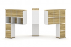 Надставка на стол высокая двухсторонняя + задняя стенка 8 шт. + блок с 2-мя ящиками 2 шт. + распашной фасад 6 шт. Рива CONCEPT CN.DNV-004 Дуб Винченцо