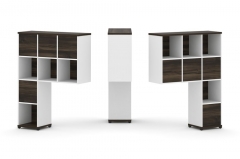 Надставка на стол высокая двухсторонняя + задняя стенка 8 шт. Рива CONCEPT CN.DNV-005 Дуб Мали Белый бриллиант Черный металл