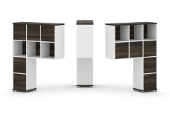 Надставка на стол высокая двухсторонняя + задняя стенка 8 шт. + блок с 2-мя ящиками 2 шт. Рива CONCEPT CN.DNV-006 Дуб Мали Белый бриллиант Белый