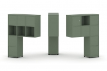 Надставка на стол высокая двухсторонняя + задняя стенка 8 шт. + блок с 1-м ящиком 2 шт. + распашной фасад 2 шт. Рива CONCEPT CN.DNV-007 Кобо Белый