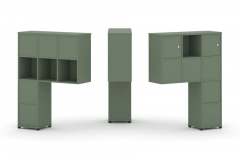 Надставка на стол высокая двухсторонняя + задняя стенка 8 шт. + блок с 1-м ящиком 2 шт. + распашной фасад 2 шт. Рива CONCEPT CN.DNV-007 Кобо Белый