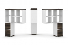 Надставка на стол высокая двухсторонняя + задняя стенка 2 шт. + блок с 2-мя ящиками 2 шт. Рива CONCEPT CN.DNV-008 Дуб Мали Белый бриллиант Белый