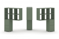 Надставка на стол высокая двухсторонняя + задняя стенка 2 шт. + блок с 2-мя ящиками 2 шт. Рива CONCEPT CN.DNV-008 Кобо Белый металл