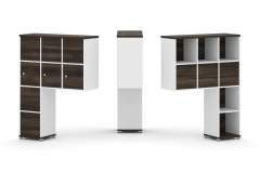 Надставка на стол высокая двухсторонняя + задняя стенка 8 шт. + распашной фасад 3 шт. Рива CONCEPT CN.DNV-010 Дуб Мали Белый бриллиант Черный