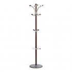 Вешалка Tetchair Sakura mod. GH-8606 дерево/хром/мрамор, 37 x 37 x 175 см, Black Черный / Walnut Орех