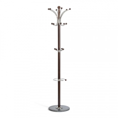 Вешалка Tetchair Sakura mod. GH-8606 дерево/хром/мрамор, 37 x 37 x 175 см, Black Черный / Walnut Орех