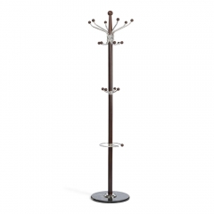 Вешалка Tetchair Himawari mod. GH-8014 дерево/хром/мрамор, 37 x 37 x 175 см, Black Черный / Walnut Орех