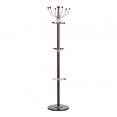 Вешалка Tetchair Hanami mod. GH-8617 дерево/хром/мрамор, 37 x 37 x 175 см, Black Черный / Walnut Орех