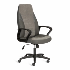 Кресло Tetchair INTER 24 кож/зам/флок/ткань, серый/металлик, C-36/29/TW-12