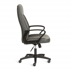 Кресло Tetchair INTER 24 кож/зам/флок/ткань, серый/металлик, C-36/29/TW-12
