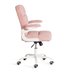 Кресло офисное Tetchair Lugano Wh ткань teddy, розовый