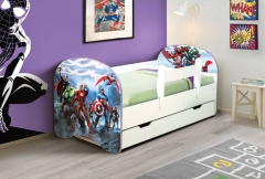 Кровать детская Матрица с фотопечатью с 1 ящиком 7001400 Супергерои
