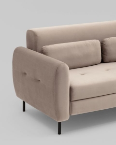 Диван-кровать прямой Stool Group Барнаби велюр светло-серый