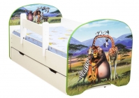 Кровать детская Матрица с фотопечатью с 1 ящиком 7001400 Мадагаскар