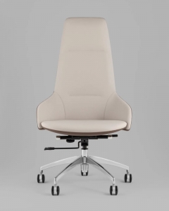Кресло руководителя Stool Group TopChairs Soulo светло-серый, коричневый