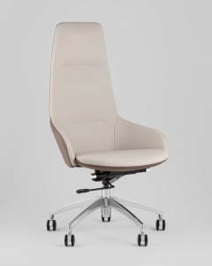 Кресло руководителя Stool Group TopChairs Soulo светло-серый, коричневый
