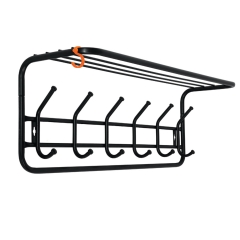 Вешалка настенная BRABIX ВСП7 6 крючков, металл, черная, ВСП 7 Ч