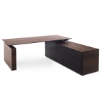 TESLA Стол письм. с тумбой DX ЭВКАЛИПТ МОРЕН/ЧЕРН Profoffice 110 102 ECL BL